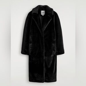 COS Faux Fur Effect Long Coat Size 8
